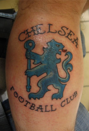 ChelseaFC Tattoo leg lion